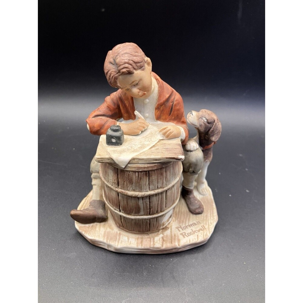 Vintage 1973 Dave Grossman Norman Rockwell Figurine Love Letter Signed